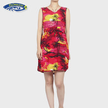 Load and play video in Gallery viewer, R91-D066 (Red scenery), Ladies Aloha Dress 100% Rayon
