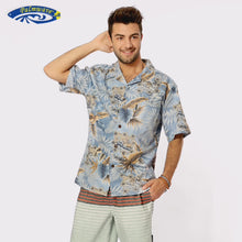 Load and play video in Gallery viewer, C90-A826 (Aliceblue leaf), Men 100% Cotton Aloha Shirt
