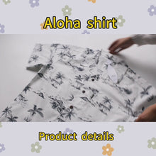 Load and play video in Gallery viewer, C90-A791 (Vintage white tree), Men 100% Cotton Aloha Shirt
