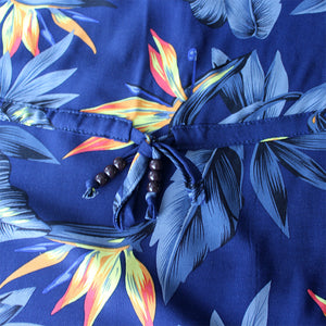 R91-D5124 (Navy bird of paradise), Ladies Aloha Dress 100% Rayon