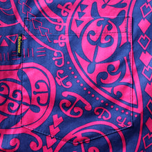 Load image into Gallery viewer, C90-A2213 (Navy with purple turtle tribal), Men 100% Cotton Aloha Shirt