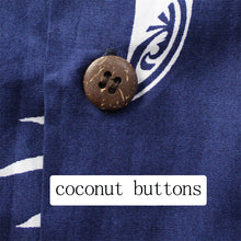 Load image into Gallery viewer, C90-A2119 (Navy with white tribal), Men 100% Cotton Aloha Shirt