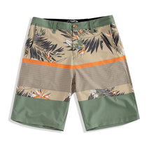 Load image into Gallery viewer, N90-S6587 (Verdant band-Green/beige), Men Submersible Shorts (4-way stretch)