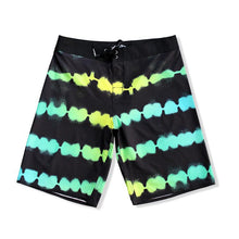 Load image into Gallery viewer, N90-B8085 (Connected dabs-green), Men Microfiber Boardshort- (4-way stretch) - one pocket - Size 34‘ outseam is 22 inch.