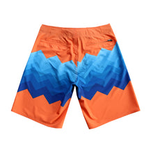 Load image into Gallery viewer, N90-B982 (Adjacent divide-apricot/bule), Men Microfiber Boardshort- (4-way stretch) - one pocket - Size 34‘ outseam is 22 inch.