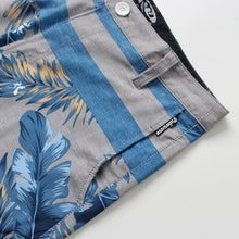 Load image into Gallery viewer, N90-S8629 (Monstera divide-saphire/grey), Men Submersible Shorts (4-way-stretch)
