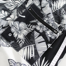 Load image into Gallery viewer, N90-T507 (Black with cream floral, cargo pockets), Men Microfiber Swimtrunk (4-way stretch)