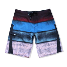 Load image into Gallery viewer, N90-B8042 (Parallel grunge -blue/rouge), Men Microfiber Boardshort- (4-way stretch) - one pocket - Size 34‘ outseam is 22 inch.