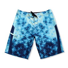 Load image into Gallery viewer, N90-B8218 (Kaleidescope-blue), Men Microfiber Boardshort- (4-way stretch) - one pocket - Size 34‘ outseam is 22 inch.