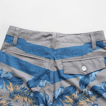 Load image into Gallery viewer, N90-S8629 (Monstera divide-saphire/grey), Men Submersible Shorts (4-way-stretch)