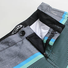 Load image into Gallery viewer, N90-S8602 (Delta bands-teal/onyx), Men Submersible Shorts (4-way-stretch)