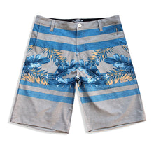 Load image into Gallery viewer, N90-S8629 (Monstera divide-saphire/grey), Men Submersible Shorts (4-way-stretch)