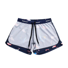 Load image into Gallery viewer, N91-CW9142 (Navy with pink flamingo), Ladies 4-way stretch comfort waist shorts