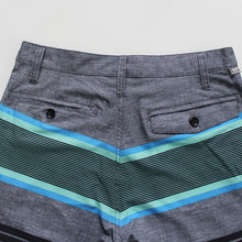 Load image into Gallery viewer, N90-S8602 (Delta bands-teal/onyx), Men Submersible Shorts (4-way-stretch)