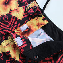 Load image into Gallery viewer, N90-B9048 (Hieroglyphics divid -crimson/onyx), Men Microfiber Boardshort - (4-way stretch) - one pocket - Size 34‘ outseam is 22 inch.