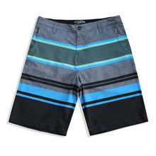Load image into Gallery viewer, N90-S8602 (Delta bands-teal/onyx), Men Submersible Shorts (4-way-stretch)