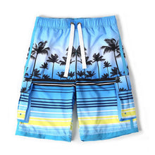 Load image into Gallery viewer, N90-T62089 (Blue scenery, cargo pockets), Men Microfiber Swimtrunk (4-way stretch)