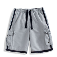 Load image into Gallery viewer, N90-T066LG (Gray solid, cargo pockets), Men Microfiber Swimtrunk