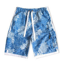 Load image into Gallery viewer, N90-T527 (Vintage blue pineapple, cargo pockets), Men Microfiber Swimtrunk