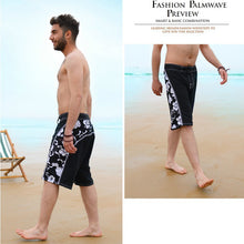 Load image into Gallery viewer, N90-B452B (Black solid satin), Men Microfiber Boardshort - two pockets - Size 34‘ outseam is 22 inch.
