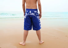 Load image into Gallery viewer, N90-B454 (Royal solid satin-back strap), Men Boardshort - two pockets - Size 34‘ outseam is 22 inch.