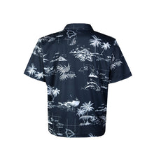 Load image into Gallery viewer, N90-P220N (Navy map), Men Microfiber Breathable Knitted Aloha Polo Shirt