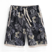 Load image into Gallery viewer, N90-T5068 (Black with gray leaf, cargo pockets), Men Microfiber Swimtrunk