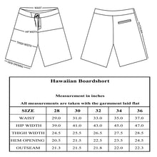 Load image into Gallery viewer, N90-B8508 (Quad sequence-teal/orange), Men Microfiber Boardshort- (4-way stretch) - one pocket - Size 34‘ outseam is 22 inch.