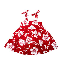 Load image into Gallery viewer, C21-GD191/C51-GD191 (Red hibiscus), Girls Cotton Sundress
