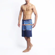 Load image into Gallery viewer, N90-S6222 (Verdant band-blue/steel), Men Submersible Shorts (4-way stretch)