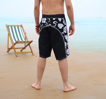 Load image into Gallery viewer, N90-B452B (Black solid satin), Men Microfiber Boardshort - two pockets - Size 34‘ outseam is 22 inch.