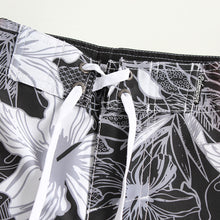 Load image into Gallery viewer, N90-B5069 (Onyx hibiscus), Men Microfiber Boardshort (4-way stretch) - three pockets - Size 34‘ outseam is 22 inch.