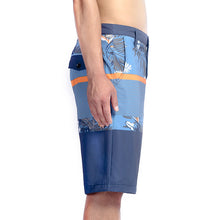 Load image into Gallery viewer, N90-S6222 (Verdant band-blue/steel), Men Submersible Shorts (4-way stretch)