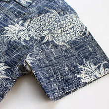 Load image into Gallery viewer, C90-A517N (Vintage navy pineapple), Men 100% Cotton Aloha Shirt