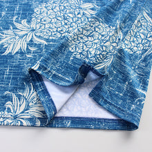 Load image into Gallery viewer, N90-P527 (Vintage blue pineapple), Men Microfiber Breathable Knitted Aloha Polo Shirt