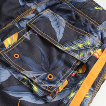 Load image into Gallery viewer, N90-T5024 (Paradise bird - black, cargo pockets), Men Microfiber Swimtrunk