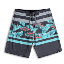 Load image into Gallery viewer, N90-B6057 (Green verdant stripe), Men Microfiber Boardshort (4-way stretch) - three pockets - Size 34‘ outseam is 22 inch.