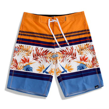 Load image into Gallery viewer, N90-B6805 (Verdant marking-orange/navy), Men Microfiber Boardshort (4-way stretch) - three pockets - Size 34‘ outseam is 22 inch.