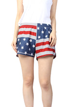 Load image into Gallery viewer, N91-CW9146 (Time honored flag), Ladies 4-way stretch comfort waist shorts