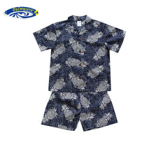 Load image into Gallery viewer, C20-CS517N (Vintage navy pineapple), Boys Cotton Cabana Set
