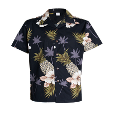Load image into Gallery viewer, C90-A1707 (Black pineapple), Men 100% Cotton Aloha Shirt