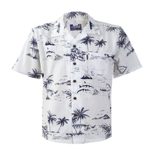 Load image into Gallery viewer, C90-A290 (White map), Men 100% Cotton Aloha Shirt