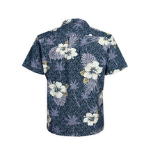 Load image into Gallery viewer, C90-A5068 (Black with gray leaf), Men 100% Cotton Aloha Shirt
