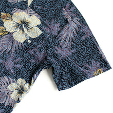Load image into Gallery viewer, C90-A5068 (Black with gray leaf), Men 100% Cotton Aloha Shirt