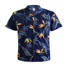 Load image into Gallery viewer, C90-A5124 (Navy bird of Paradise), Men 100% Cotton Aloha Shirt