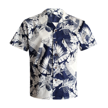 Load image into Gallery viewer, C90-A517 (Navy with cream floral), Men 100% Cotton Aloha Shirt