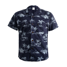 Load image into Gallery viewer, C90-A719 (Vintage navy tree), Men 100% Cotton Aloha Shirt