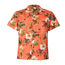 Load image into Gallery viewer, C90-A8459 (Brick floral), Men 100% Cotton Aloha Shirt