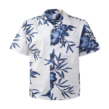 Load image into Gallery viewer, C90-A891 (White floral), Men 100% Cotton Aloha Shirt
