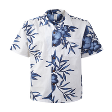 Load image into Gallery viewer, C90-A891 (White floral), Men 100% Cotton Aloha Shirt
